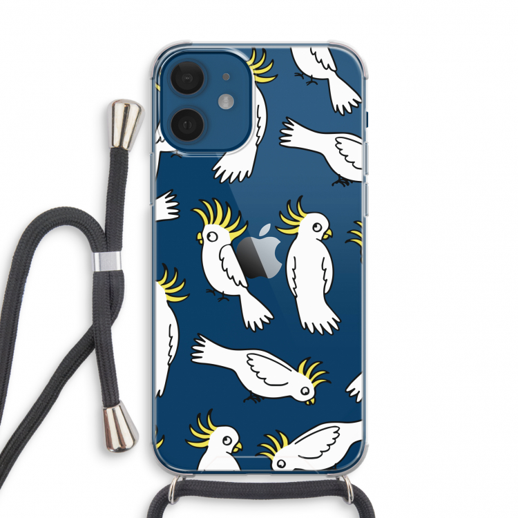 Papegaai: iPhone 12 mini Transparant Hoesje met koord