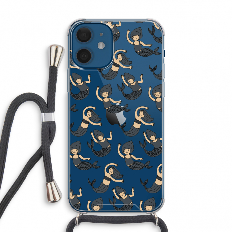 Zeemeermin: iPhone 12 mini Transparant Hoesje met koord