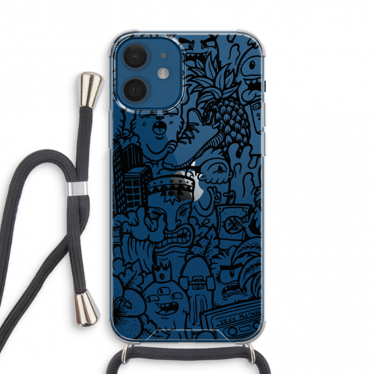 Vexx Black Mixtape: iPhone 12 mini Transparant Hoesje met koord