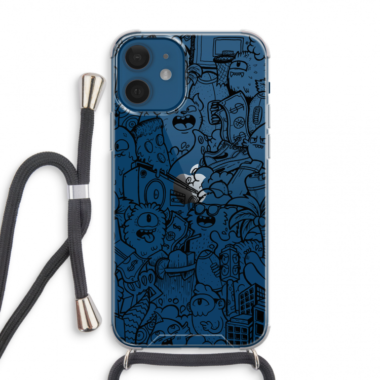 Vexx Black City : iPhone 12 mini Transparant Hoesje met koord