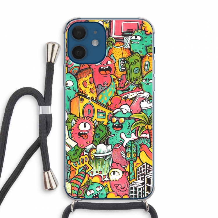 Vexx City: iPhone 12 mini Transparant Hoesje met koord