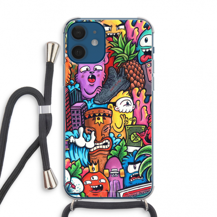 Vexx Mixtape: iPhone 12 mini Transparant Hoesje met koord