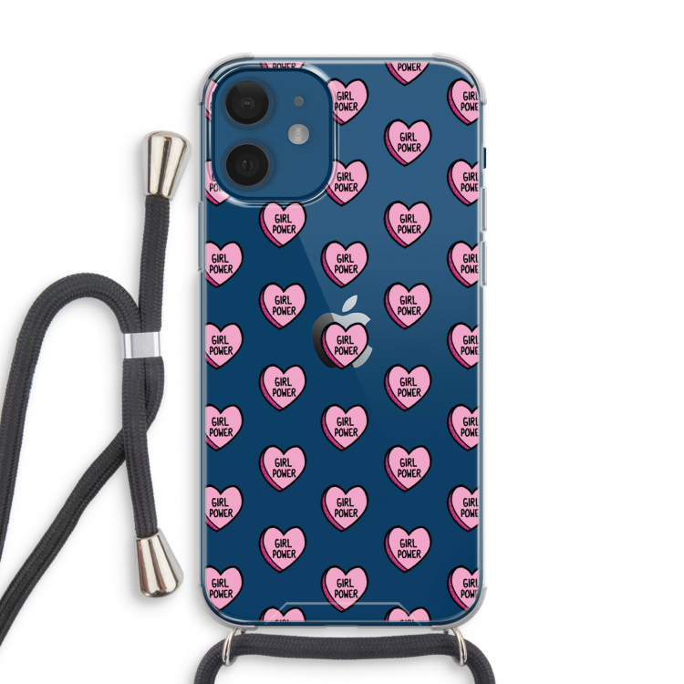 GIRL POWER: iPhone 12 mini Transparant Hoesje met koord