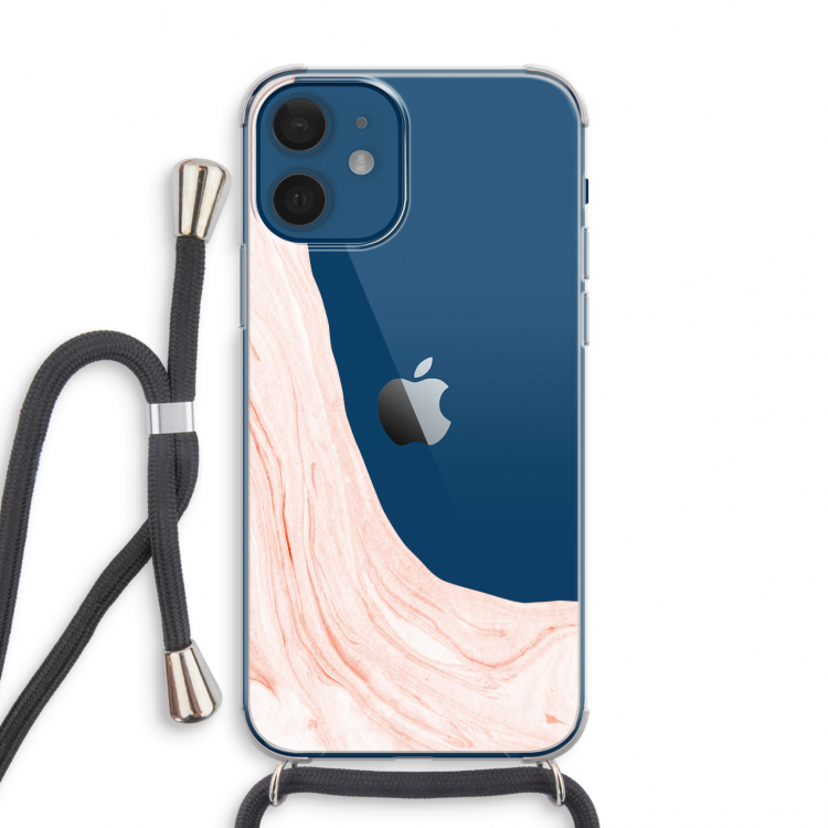 Peach bath: iPhone 12 mini Transparant Hoesje met koord