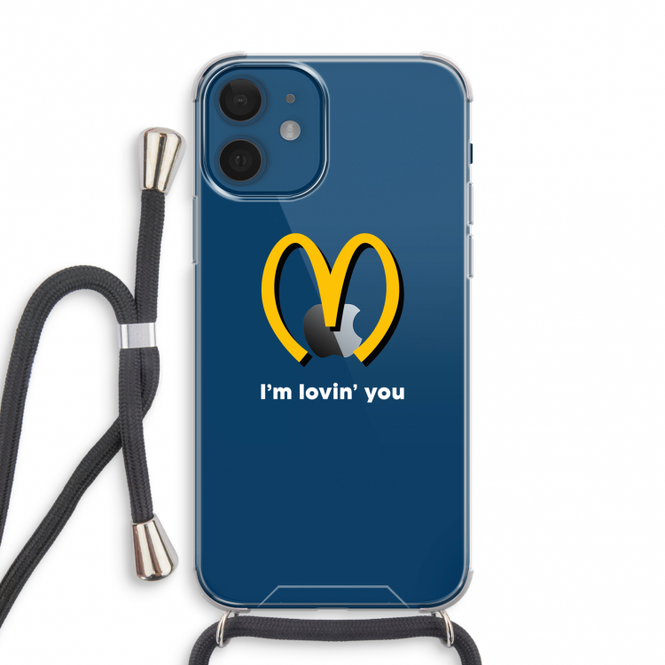 I'm lovin' you: iPhone 12 mini Transparant Hoesje met koord