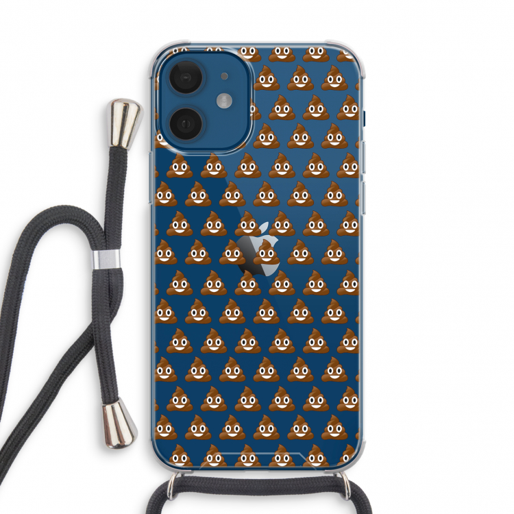 Poop emoji: iPhone 12 mini Transparant Hoesje met koord