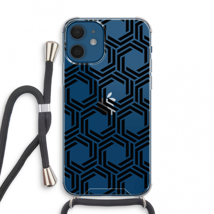 Geometrisch patroon: iPhone 12 mini Transparant Hoesje met koord