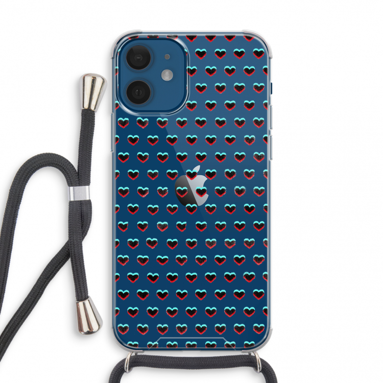 Hartjes: iPhone 12 mini Transparant Hoesje met koord