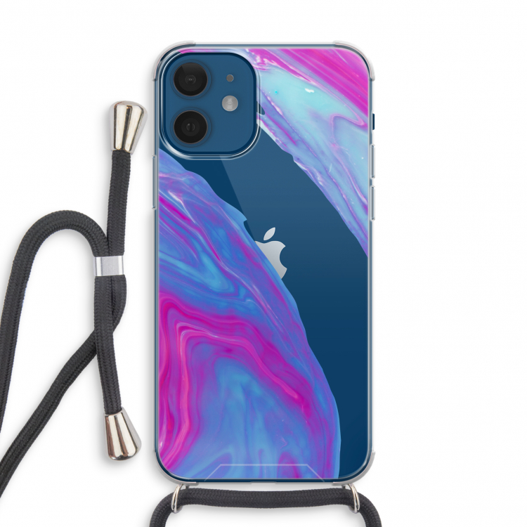 Zweverige regenboog: iPhone 12 mini Transparant Hoesje met koord