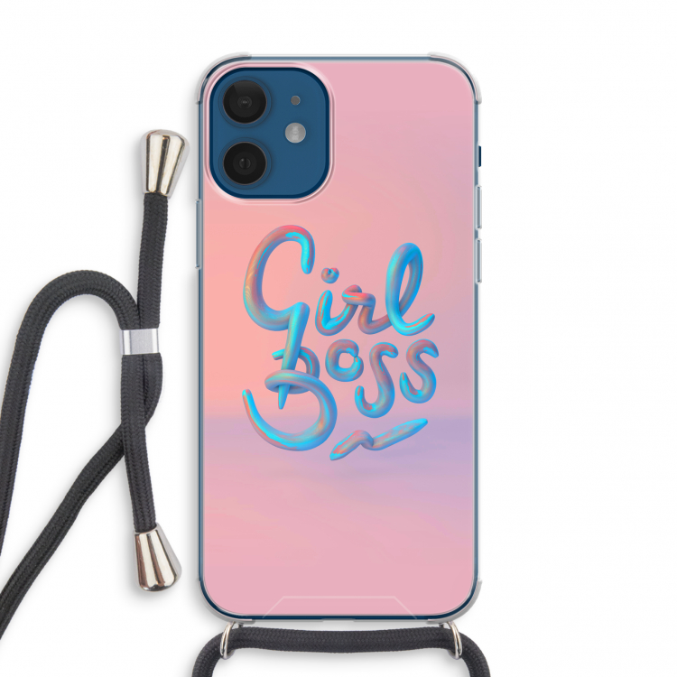 Girl boss: iPhone 12 mini Transparant Hoesje met koord
