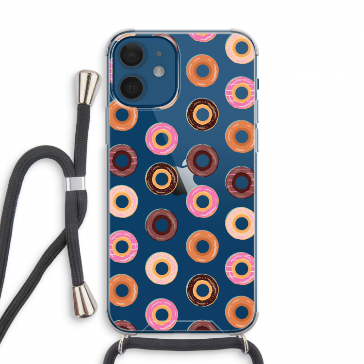 Donuts: iPhone 12 mini Transparant Hoesje met koord