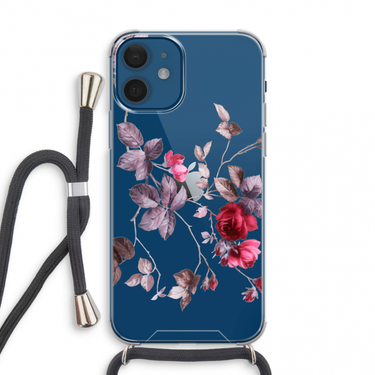 Mooie bloemen: iPhone 12 mini Transparant Hoesje met koord