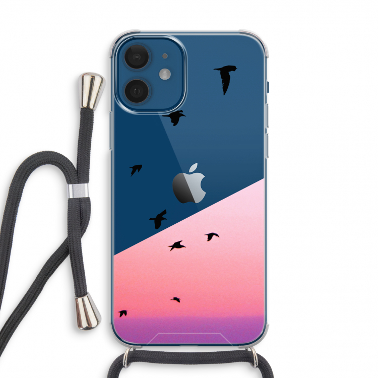 Fly away: iPhone 12 mini Transparant Hoesje met koord