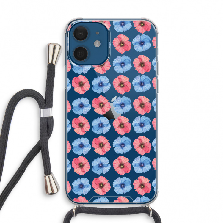 Klaproosjes: iPhone 12 mini Transparant Hoesje met koord