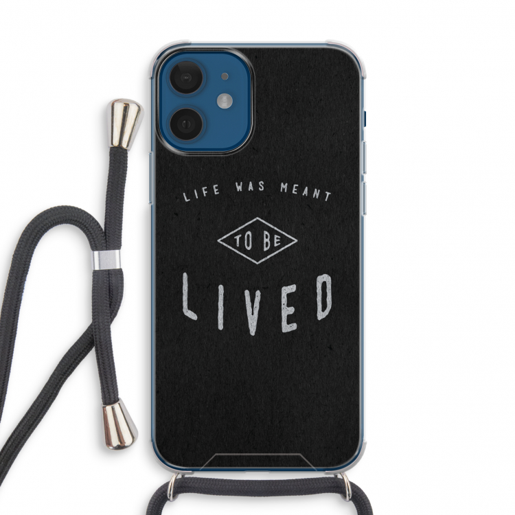 To be lived: iPhone 12 mini Transparant Hoesje met koord