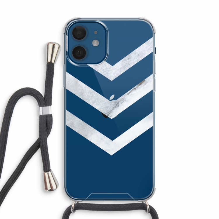 Marmeren pijlen: iPhone 12 mini Transparant Hoesje met koord