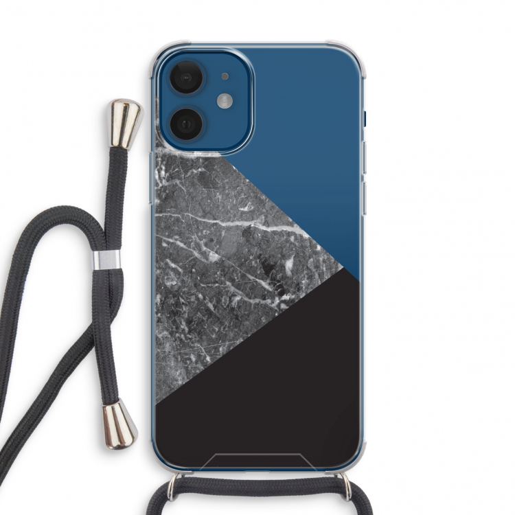 Combinatie marmer: iPhone 12 mini Transparant Hoesje met koord
