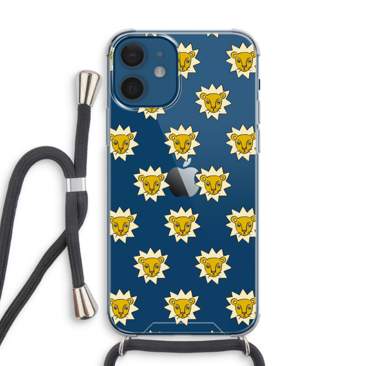 Leeuwenkoppen: iPhone 12 mini Transparant Hoesje met koord
