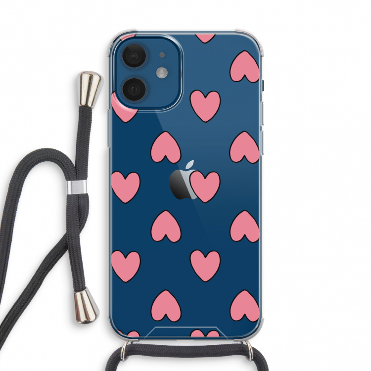 Ondersteboven verliefd: iPhone 12 mini Transparant Hoesje met koord