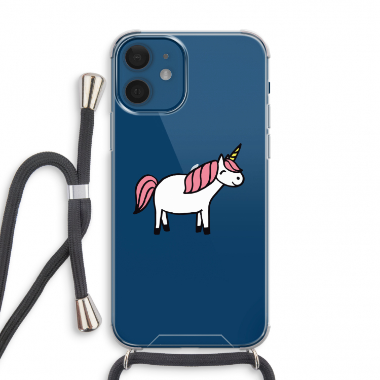 Eenhoorn: iPhone 12 mini Transparant Hoesje met koord