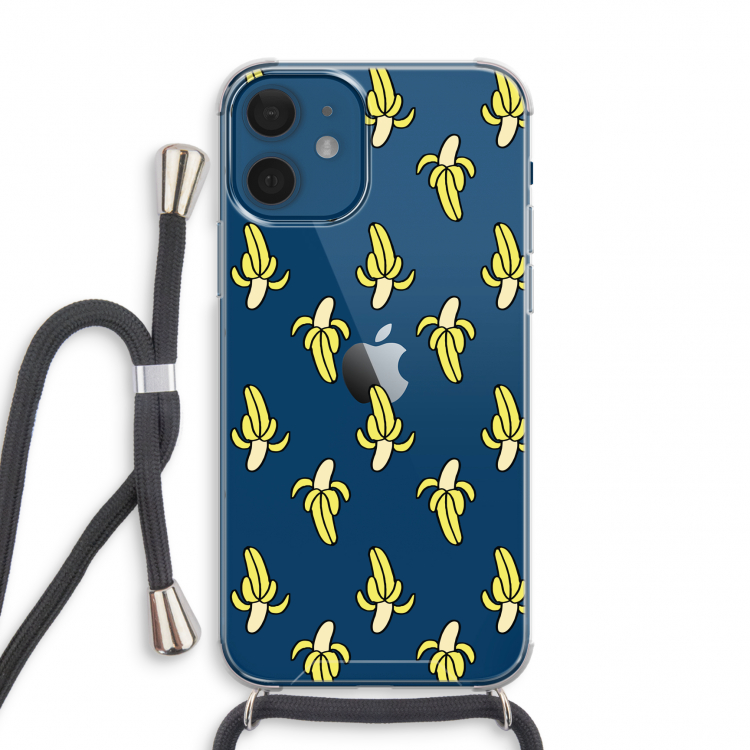 Bananas: iPhone 12 mini Transparant Hoesje met koord
