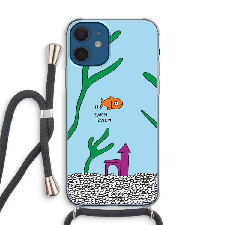 Aquarium: iPhone 12 mini Transparant Hoesje met koord