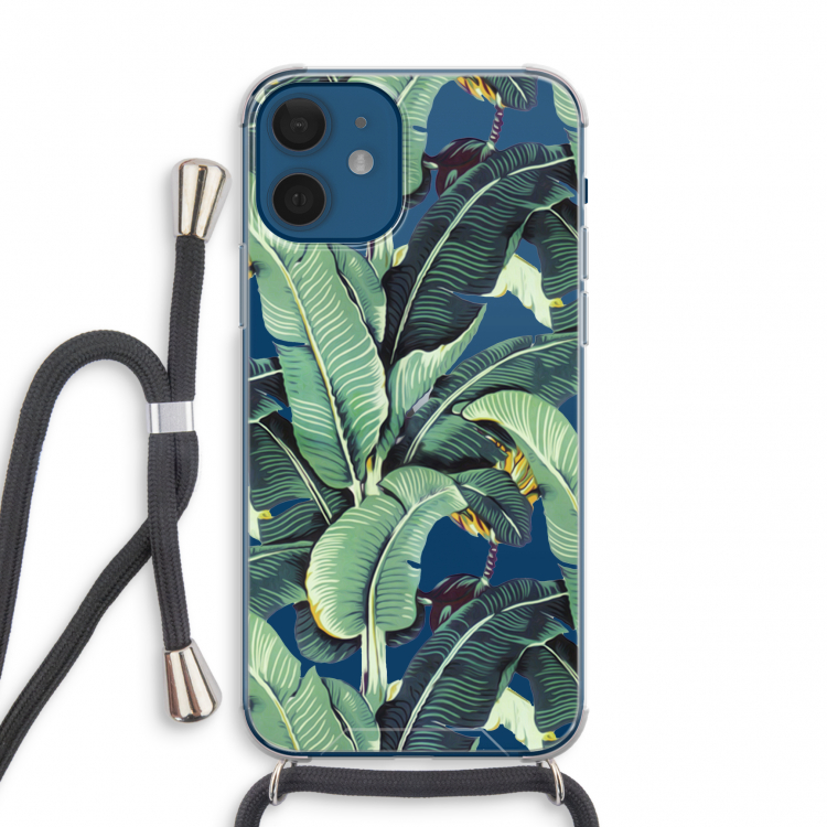 Bananenbladeren: iPhone 12 mini Transparant Hoesje met koord