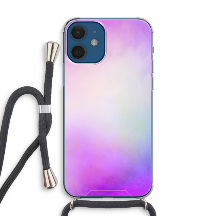 Clouds pastel: iPhone 12 mini Transparant Hoesje met koord