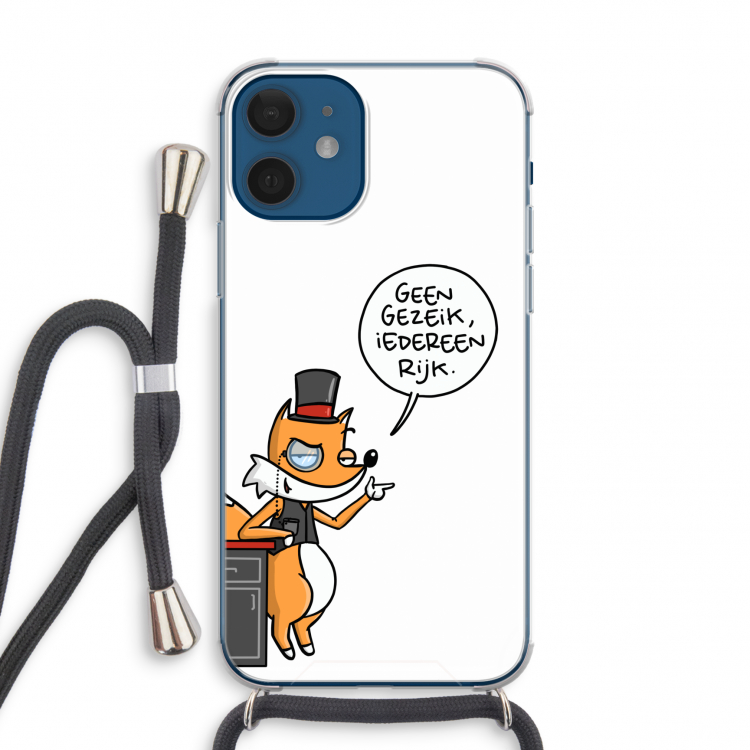 Geen Gezeik: iPhone 12 mini Transparant Hoesje met koord
