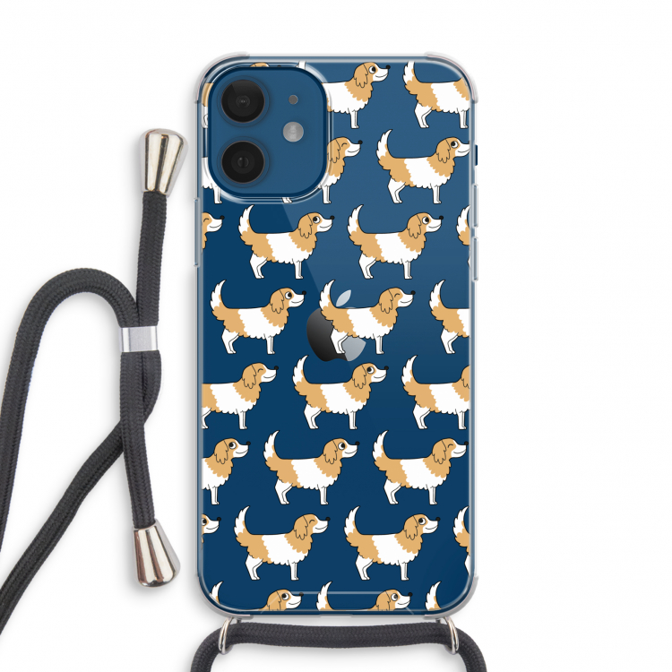Doggy: iPhone 12 mini Transparant Hoesje met koord