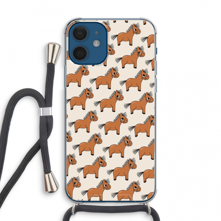 Pony: iPhone 12 mini Transparant Hoesje met koord