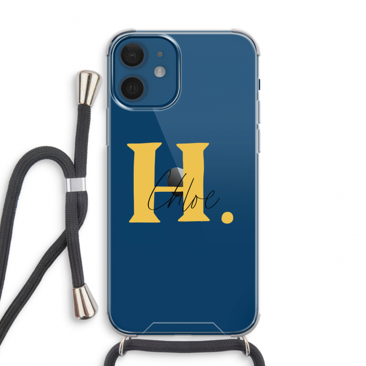 Amber Script: iPhone 12 mini Transparant Hoesje met koord