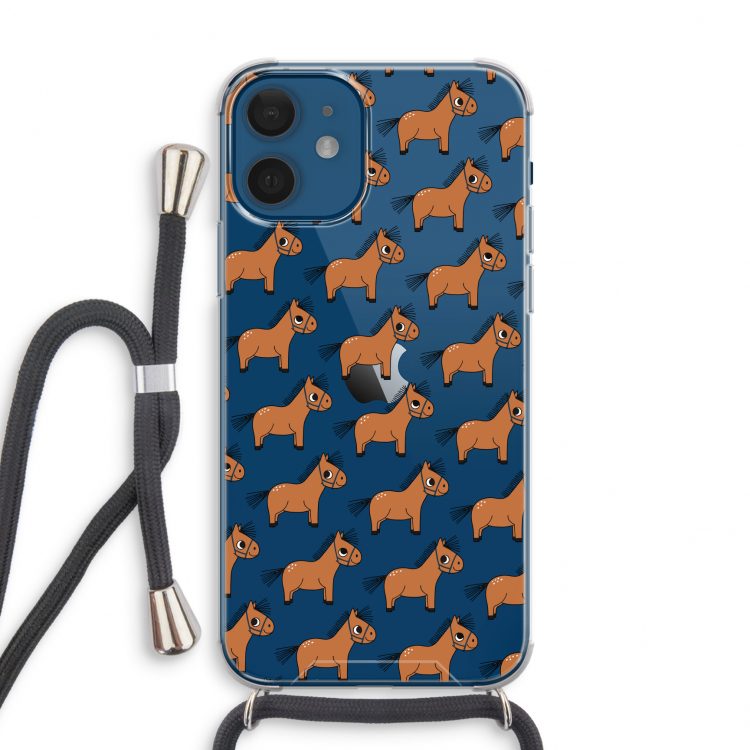 Pony: iPhone 12 mini Transparant Hoesje met koord