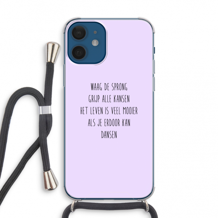 Sprong: iPhone 12 mini Transparant Hoesje met koord