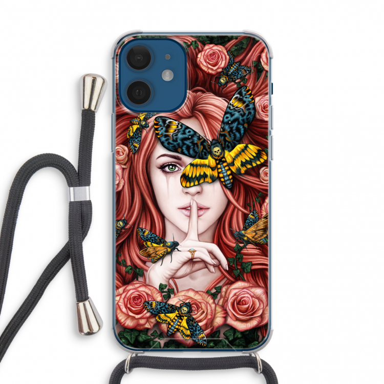 Lady Moth: iPhone 12 mini Transparant Hoesje met koord
