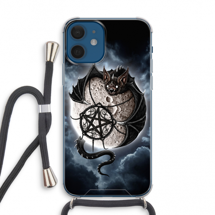 Volle maan: iPhone 12 mini Transparant Hoesje met koord