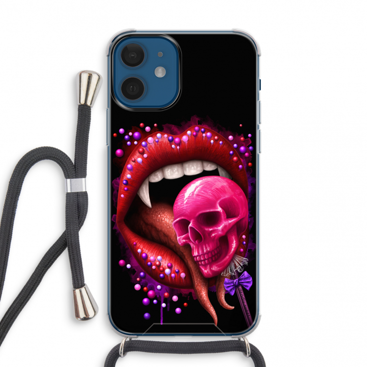 Dodelijk zoet: iPhone 12 mini Transparant Hoesje met koord