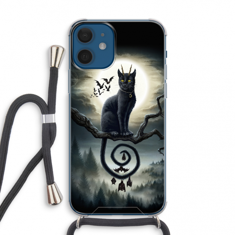 Moonlight Companions: iPhone 12 mini Transparant Hoesje met koord