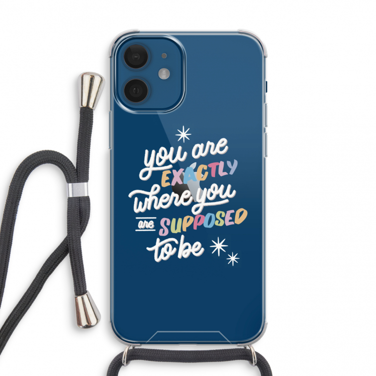 Right Place: iPhone 12 mini Transparant Hoesje met koord