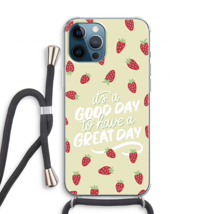 Don't forget to have a great day: iPhone 12 Pro Transparant Hoesje met koord