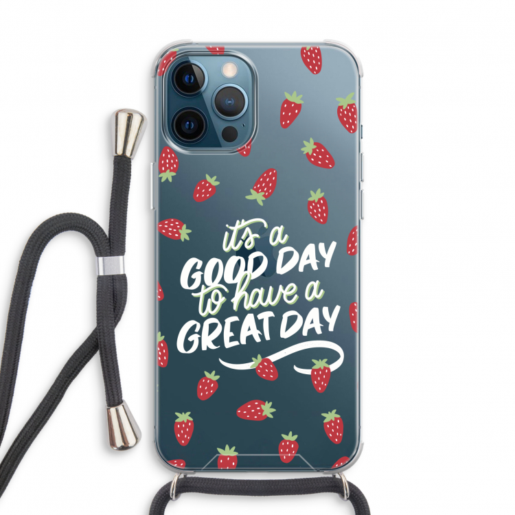 Don't forget to have a great day: iPhone 12 Pro Transparant Hoesje met koord