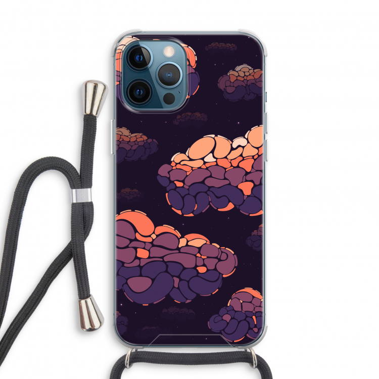 Patroon Wolken: iPhone 12 Pro Transparant Hoesje met koord