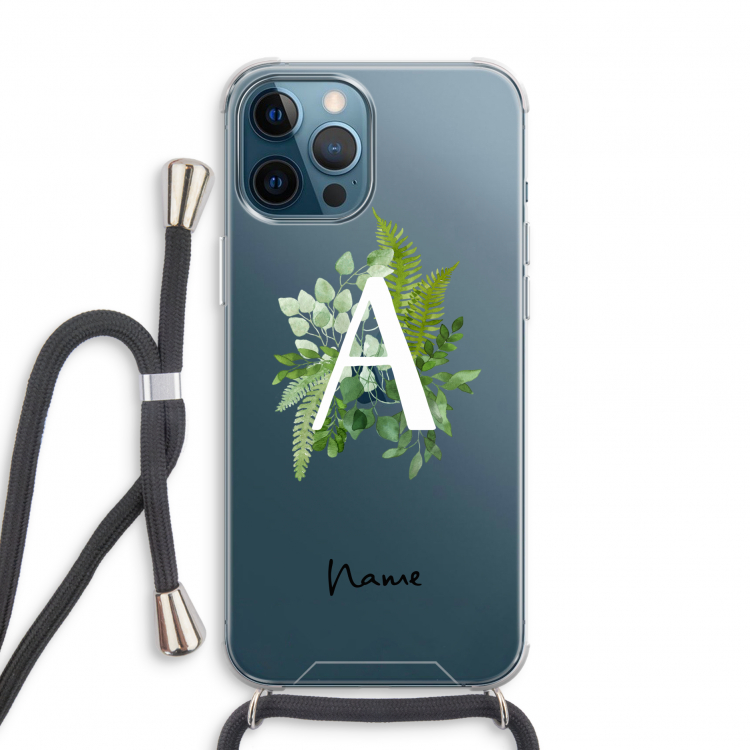 Green Brush: iPhone 12 Pro Transparant Hoesje met koord