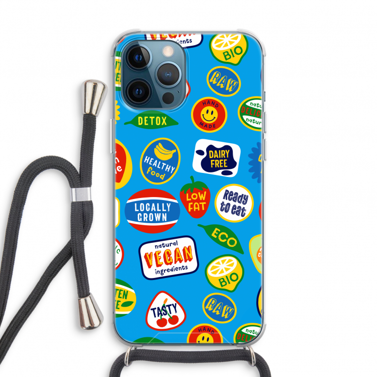 Fruitsticker: iPhone 12 Pro Transparant Hoesje met koord