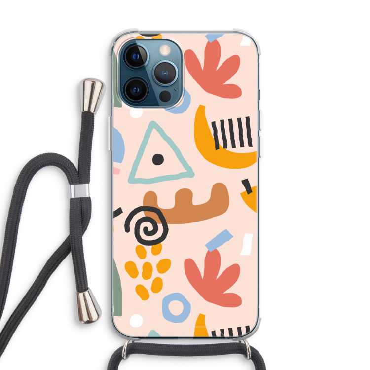 Abstract: iPhone 12 Pro Transparant Hoesje met koord
