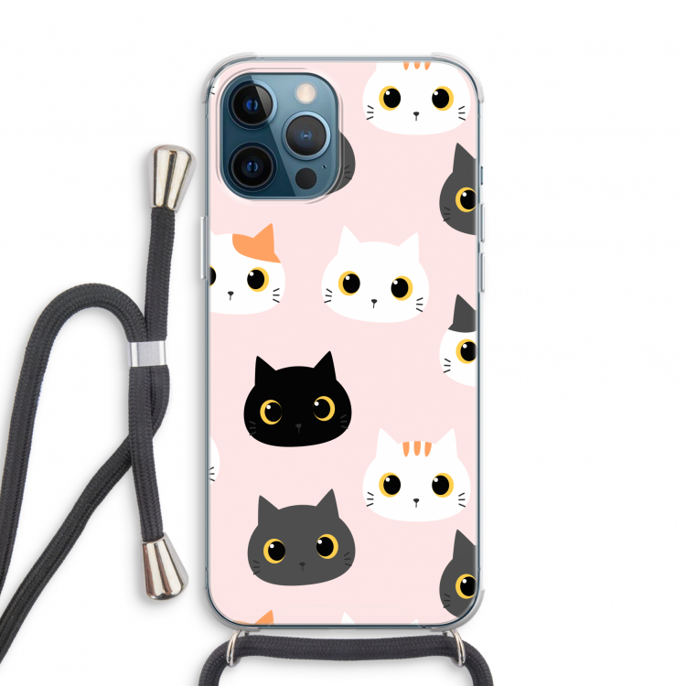 Katten: iPhone 12 Pro Transparant Hoesje met koord