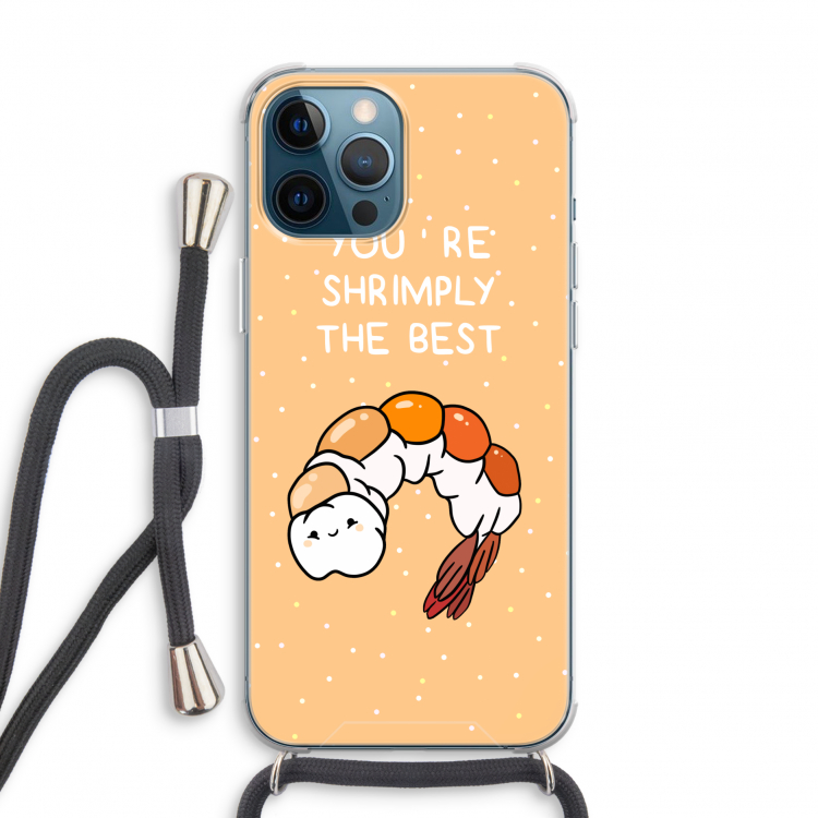 You're Shrimply The Best: iPhone 12 Pro Transparant Hoesje met koord