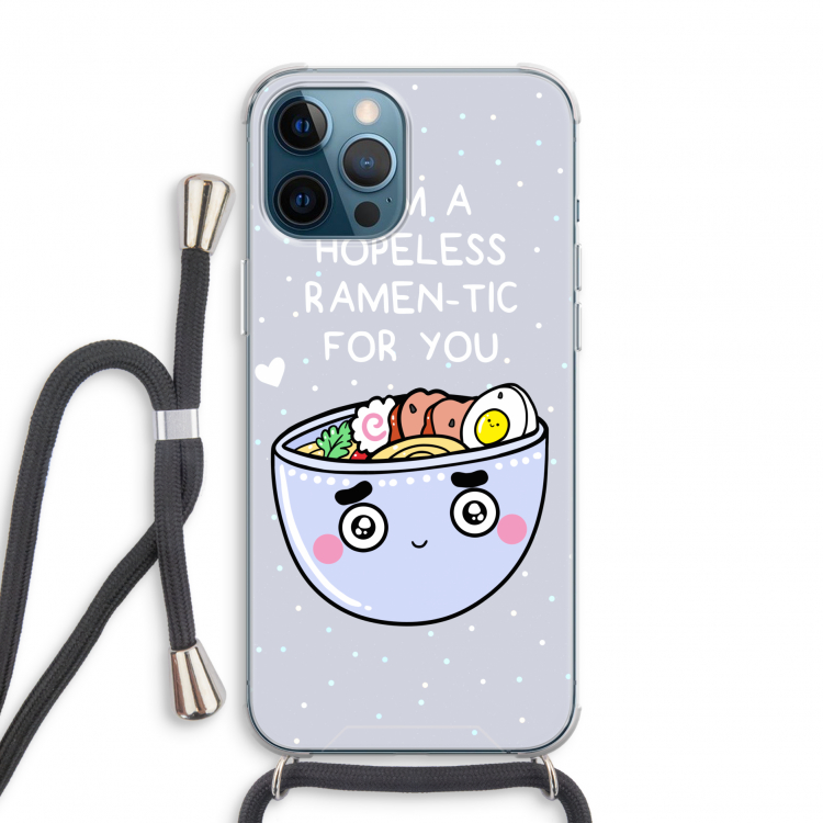 I'm A Hopeless Ramen-Tic For You: iPhone 12 Pro Transparant Hoesje met koord