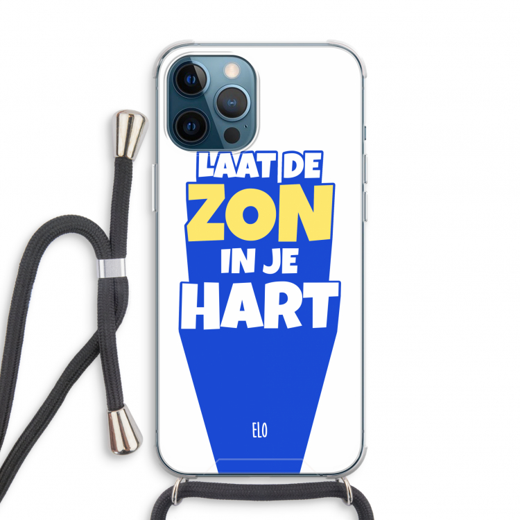 Laat de zon in je hart: iPhone 12 Pro Transparant Hoesje met koord