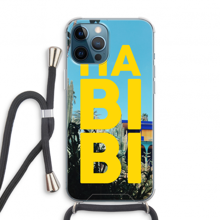 Habibi Majorelle : iPhone 12 Pro Transparant Hoesje met koord